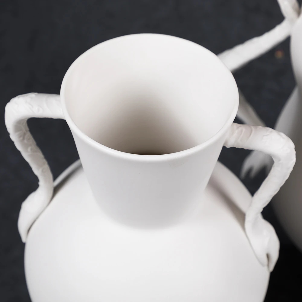 Nodic vase ceramique Minimaliste vases flower home item matte Pure white vaso fruit bowl set accessories for home ceramic vase