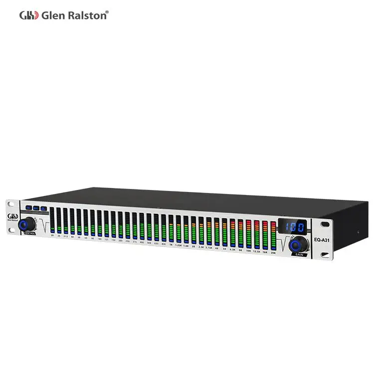 Glen Ralston EQA31 31 секционный эквалайзер профессиональный графический со светодиодным светом