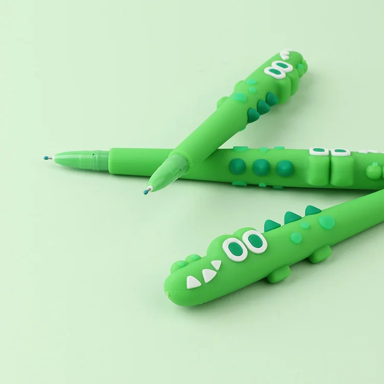 Cute Anxiety Crocodile Gel Pen Silicone Children Student Office Pen