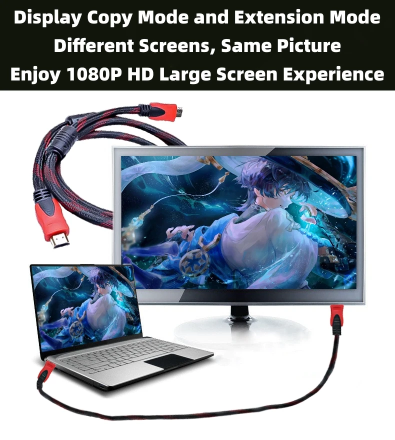 Хорошая цена 1 5 м 3 10 15 красный черный высокоскоростной 3D кабель для мужчин 1080P 4K HDMI