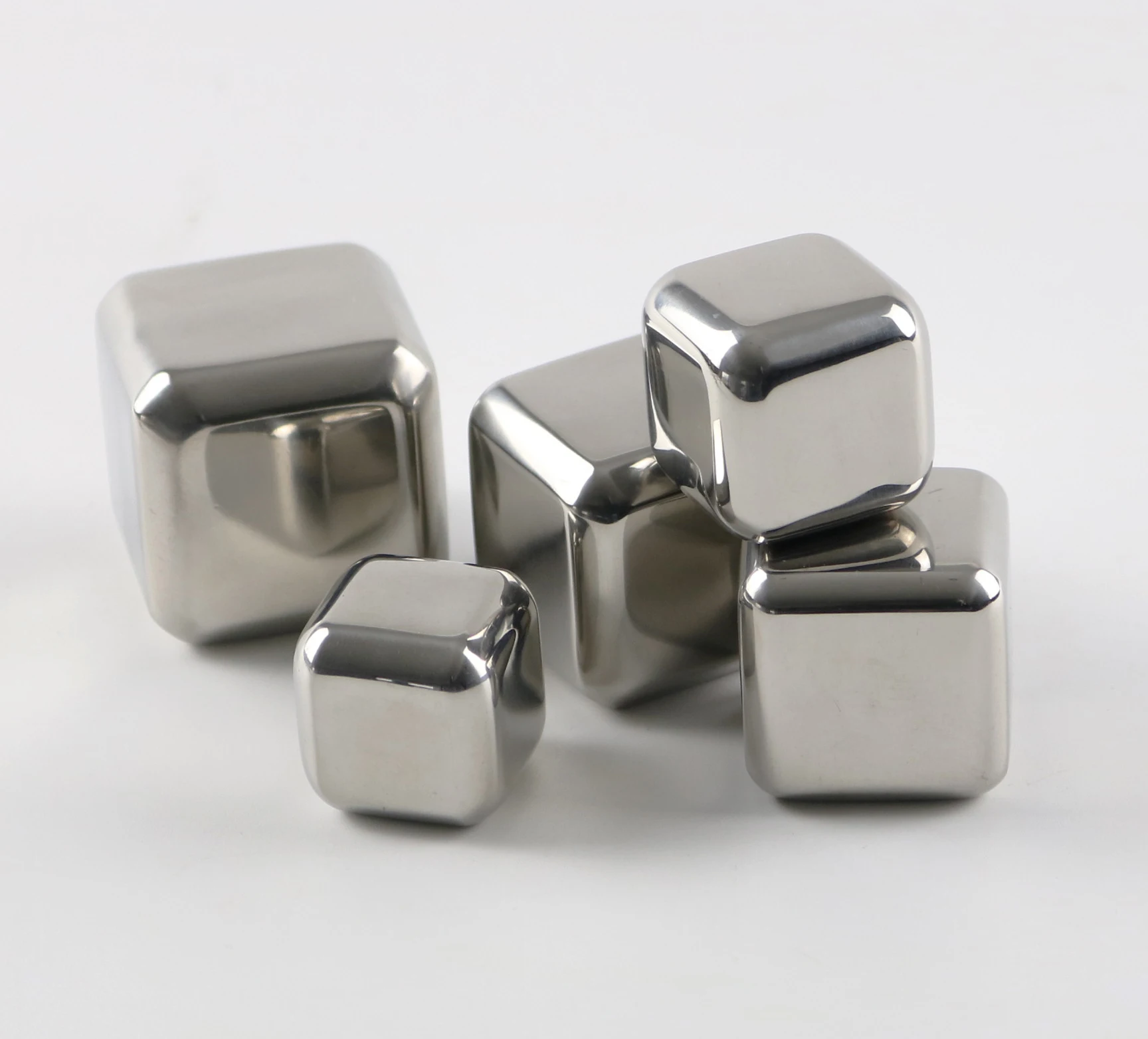 Stainless steel whiskey cool chiller luxury ice stone mirror polish ice cube pieces
