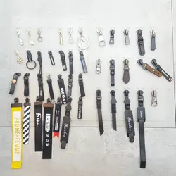 Custom Engraved Logo Metal Brand Zipper Pull Charms, Custom Made Colorful Bag Metal Zipper Slider Puller For Handbag Garment