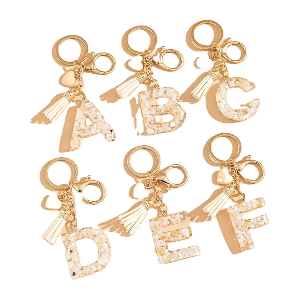 Wholesale Letter Keychain Backpack Accessories Lobster Clasp Love Tassel Keychain Cute