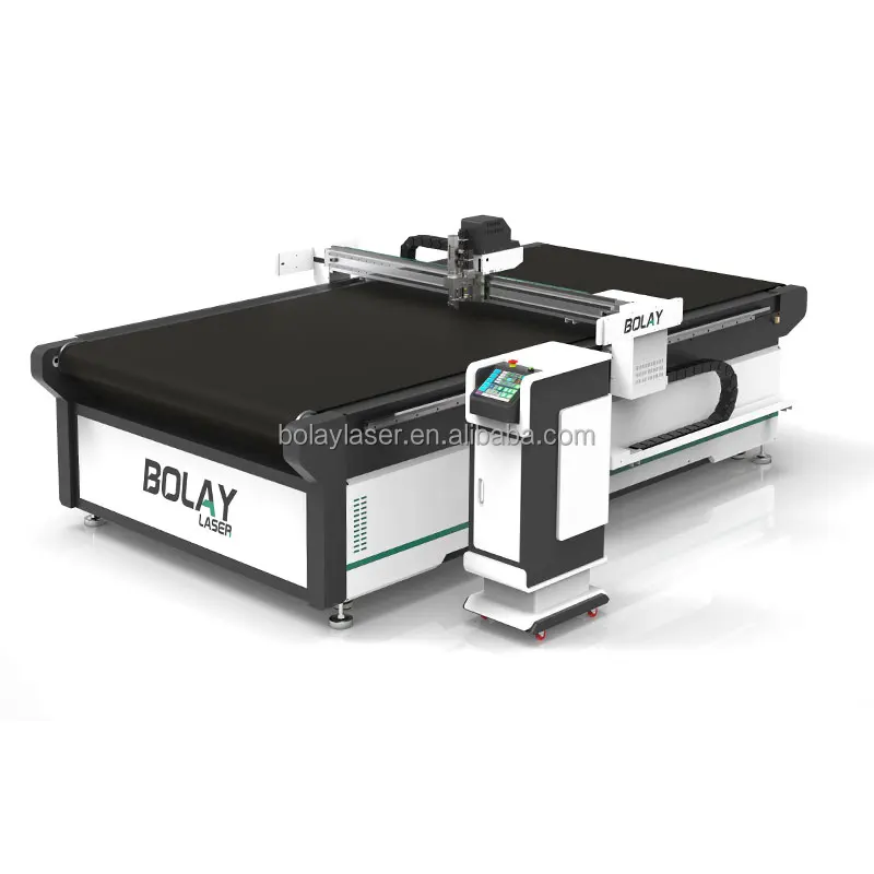 Oscillating knife cutting machine automatic feeding with automatic correction bracket for cloth fabric textile cutting 9kw 380v