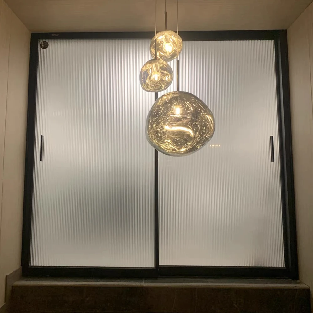 Indoor Modern Nordic creative Northern European high ceiling Chandelier lamp Hanging LED lava clear glass Pendant light