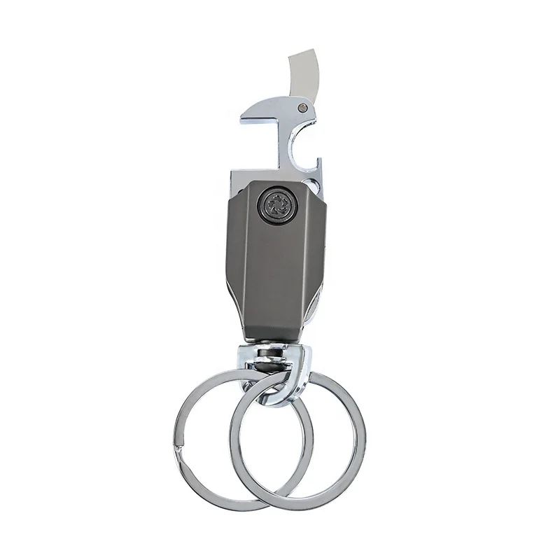 Fingertip gyro Rotating key chain multifunctional bottle opener with detachable express knife With Free Laser Logo