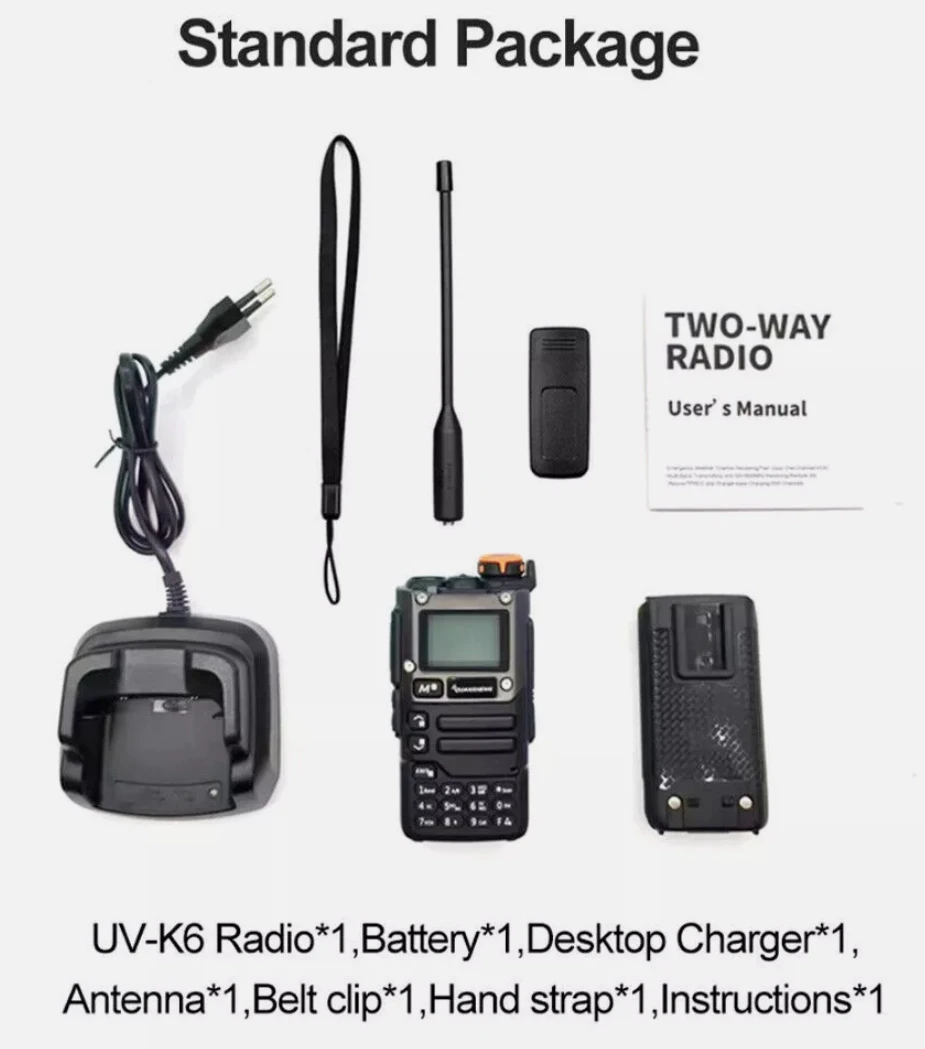 High power baofeng UV-K6 Walkie Talkie Radio Fm VHF UHF Rechargeable UVK6 UV K6 long range Two Way Radio transceiver