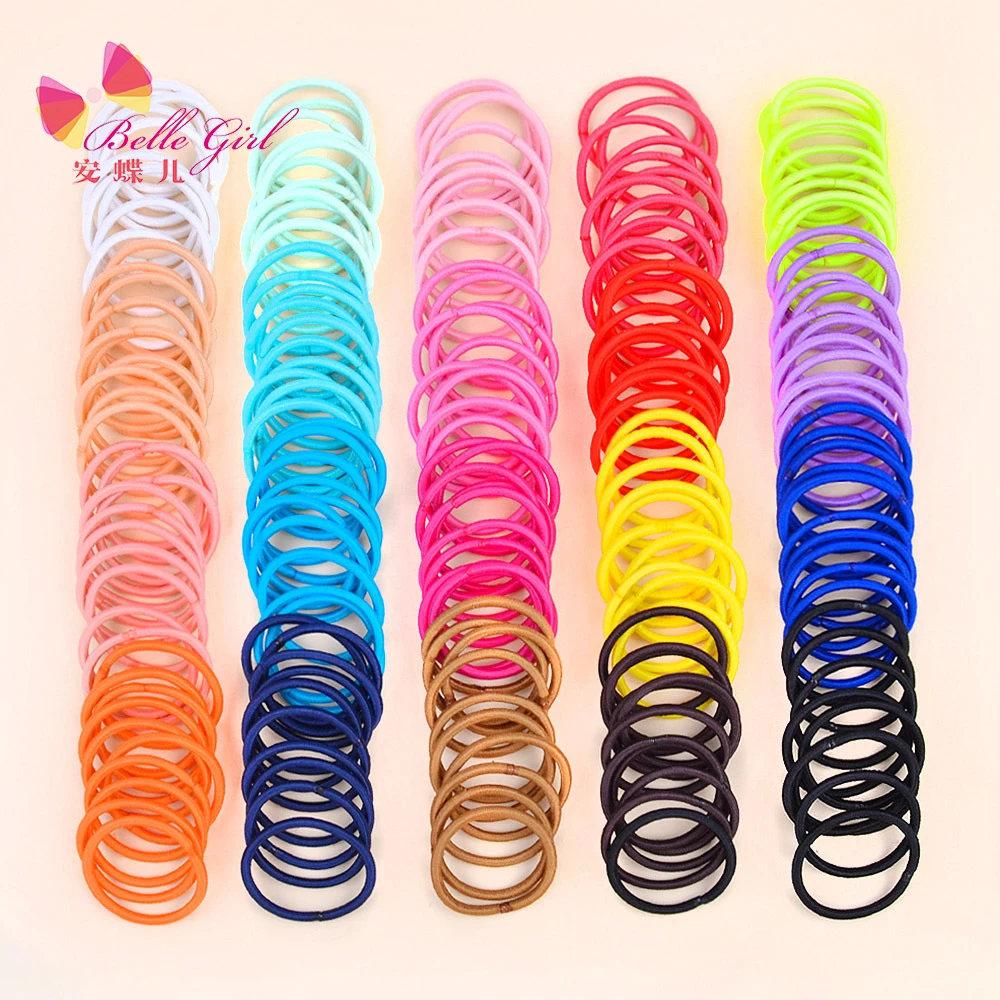 BELLEGIRL 2022 new arrival custom packaging hair accessories fashion hair bands clear colorful elastic hair tie elastics