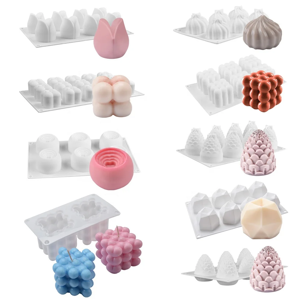 SILIKOLOVE Classic Fashion Food-Grade Silicon Mousse Cake Silicone Molds For DIY Scented Candle Holiday Home Decor