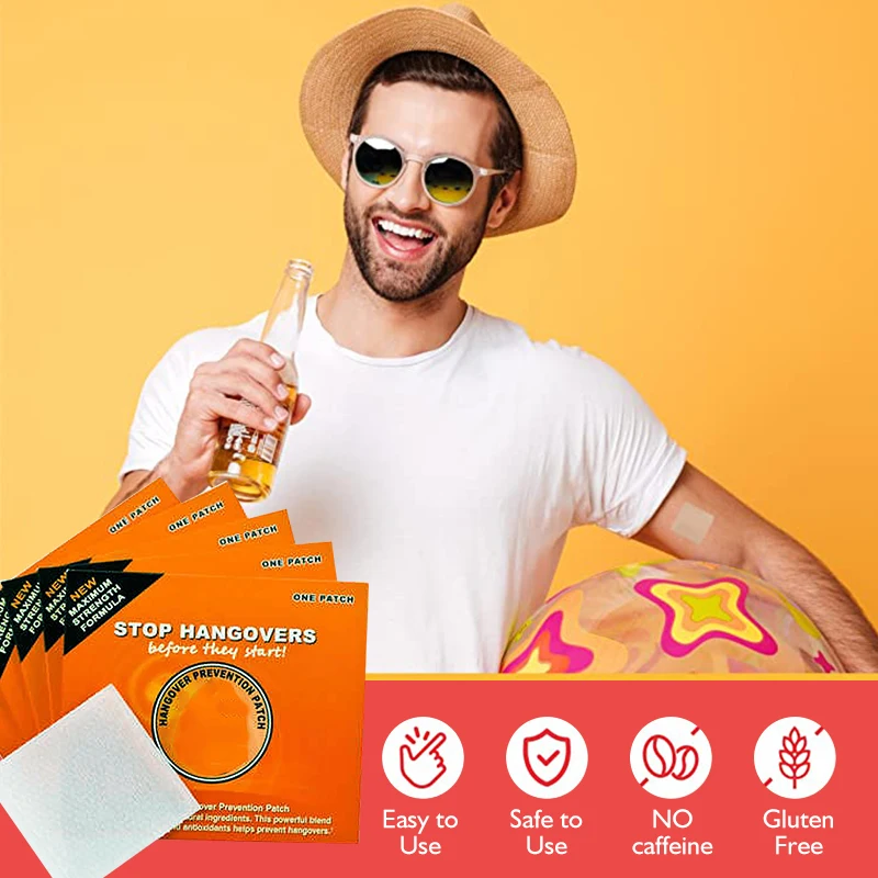 Drunk Energy Refresh Hangover Prevention Patch Help Prevent Hangovers Vitamin B12 Transdremal Patches