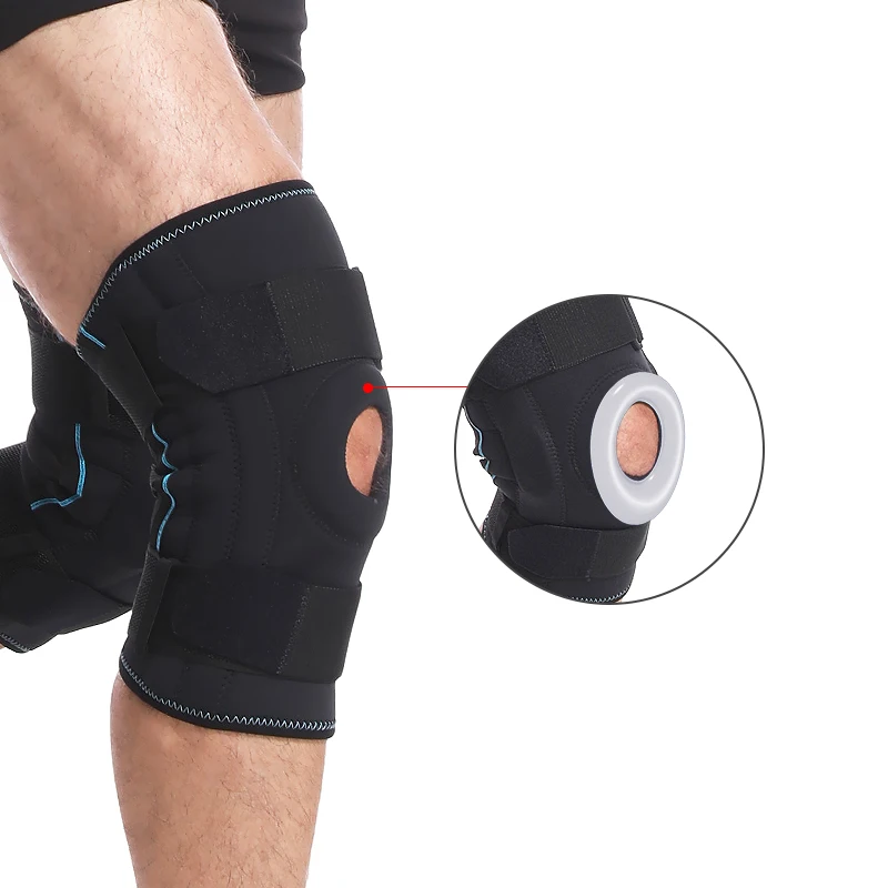 Новый Неопреновый бандаж на колено, весенний бандаж на колено с силиконовой подушечкой и эластичными ремешками для облегчения боли