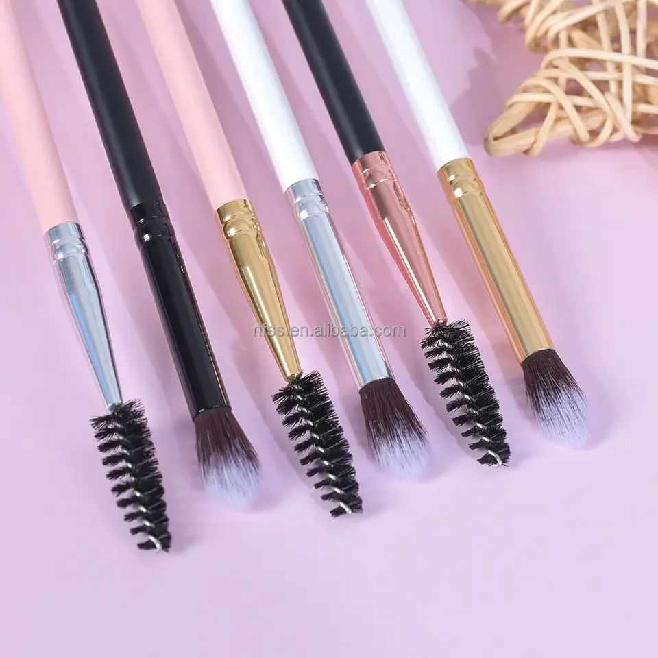 Luxury Wooden Black Gold Lash Cleanser Wands Pikster X Spoolie Hybrid Makeup Brushes Dual End Sided Eyeshadow Mascara Brush