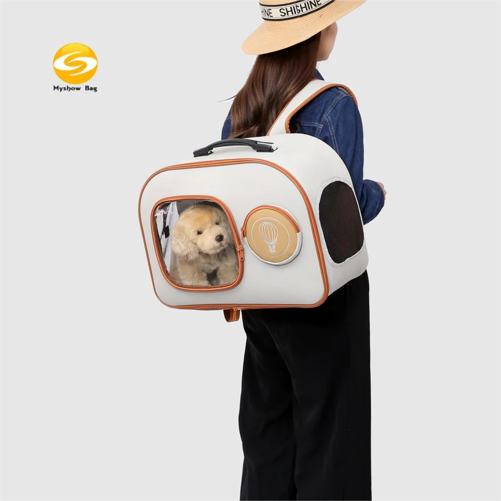 Foldable Pet trolley bag on wheels transport luggage travel rolling carrier for kitten and puppy backpack