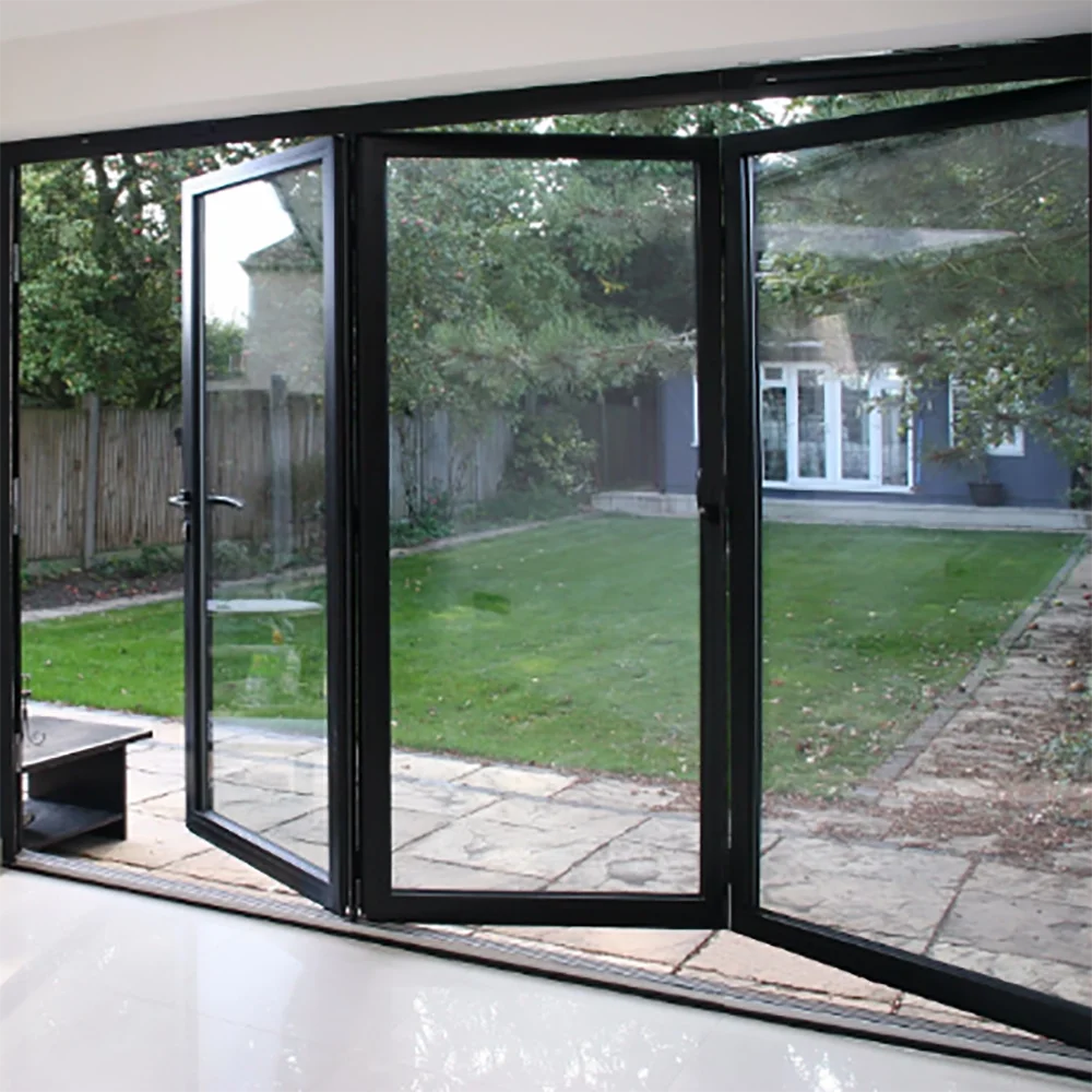 Minetal Aluminium Folding Door Bifold Door Double Glazed Glass Design Folding Door