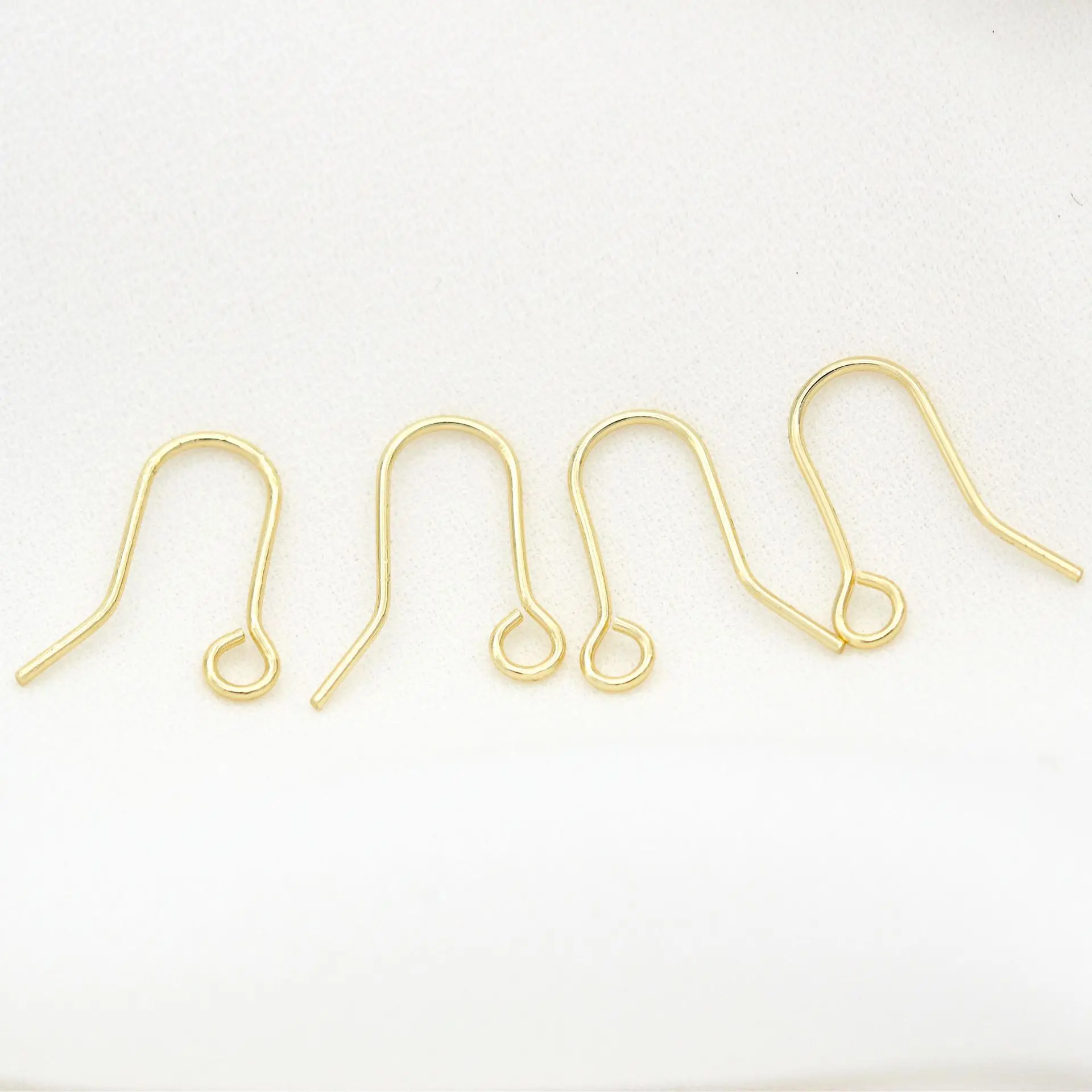 Factory Wholesale 14k Gold Plated Fish Hook Shaped Earrings Hooks