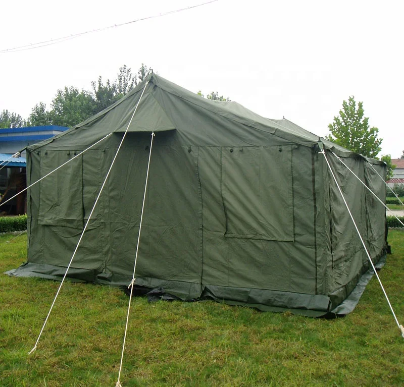 Wholesale Steel Frame Outdoor Winter Green Army Canvas Camping Military Tent