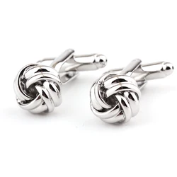 Wholesale Custom Silver Knot Design Metal Cufflinks Stainless Steel Cuff links French Cufflink For Mens Shirt