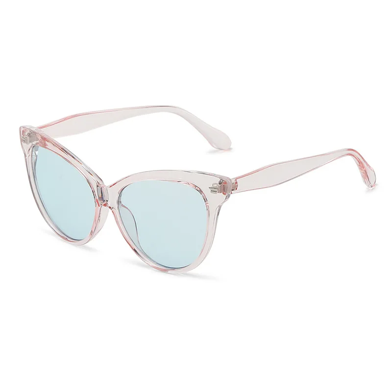2024 Fashion Trending Style Rivet Candy Color Custom Logo Party Rave Cat Eye Sunglasses Women