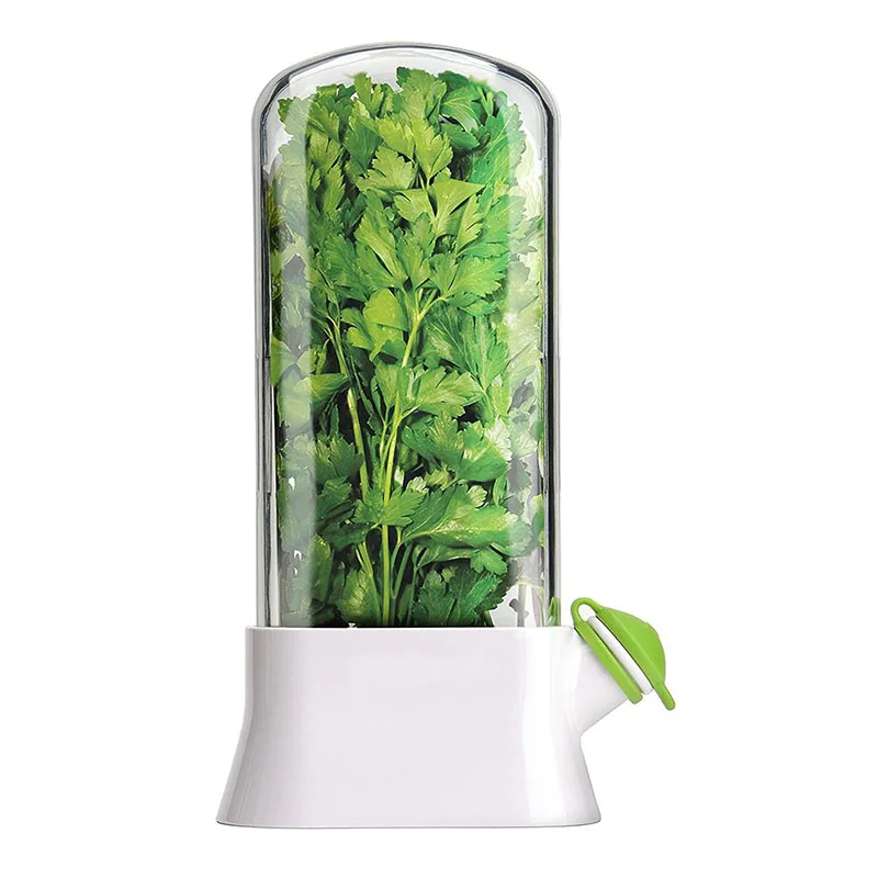 XJH Large Size Herb Saver Storage Container Fresh Herb Keeper for Refrigerator Preservation Bottle for Parsley Cilantro Mint