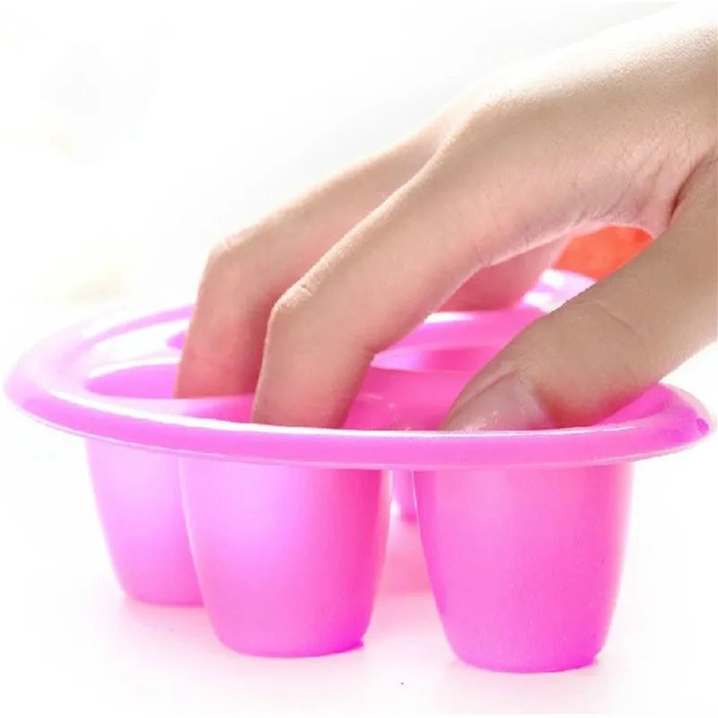 Nail Art Tips Hand Soak Bowl Tray Five Fingers Soften Dead Skin Soaking Remover Tool Nail Soaking Bowl