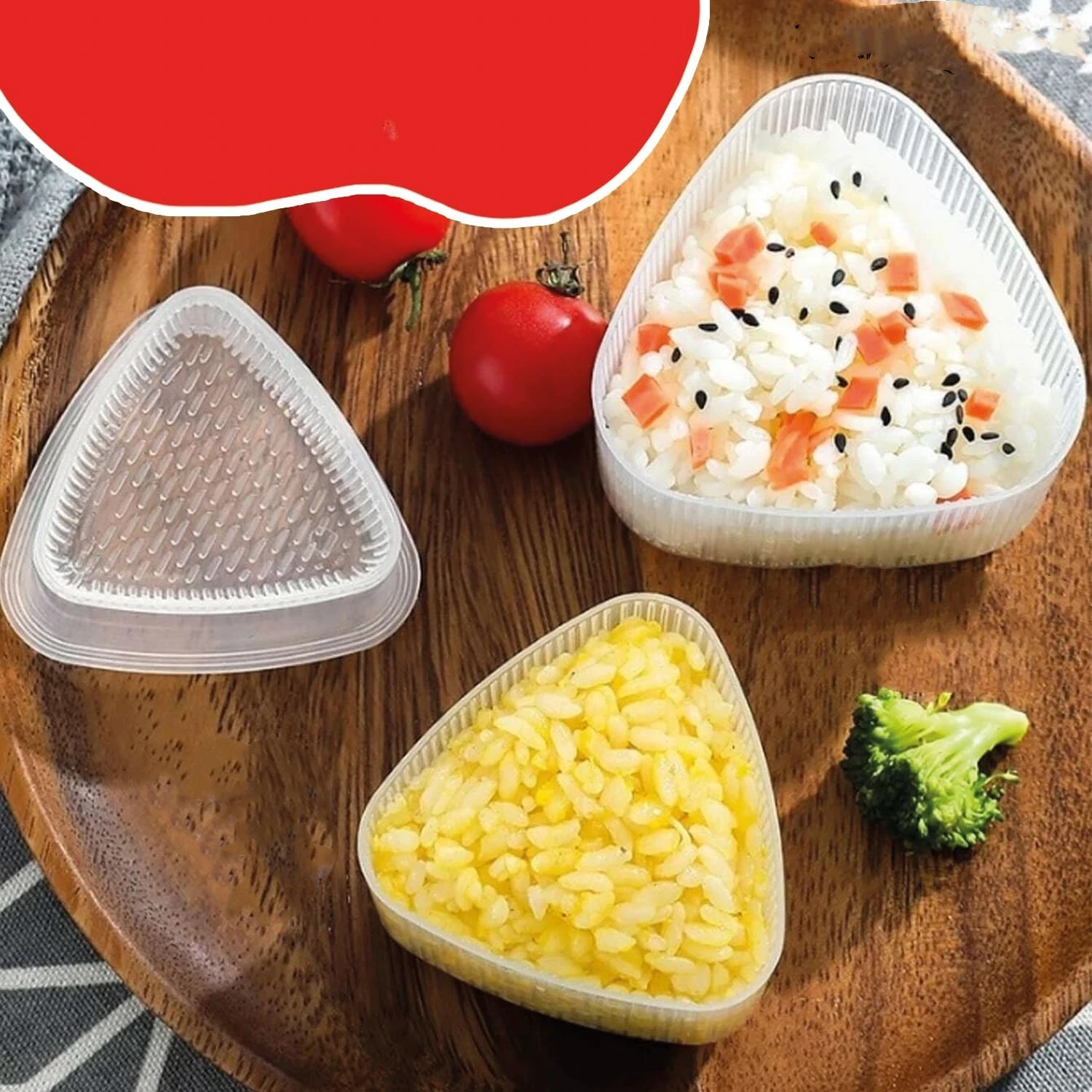 Onigiri Baking Molds Set of 2 Triangular Onigiri Sushi Making Molds Easily Make Sushi Maker Easy to Use Kitchen Accessory