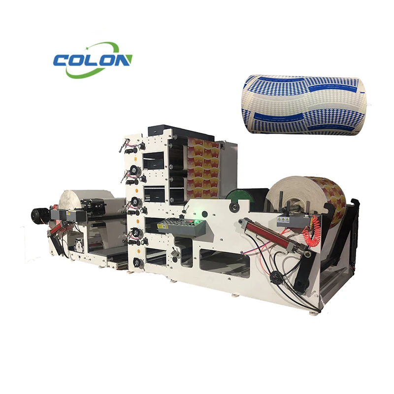 850 950 fully automatic Flexo coffee tea fan paper cup printing and punching die cutting machine 4 6 8 color