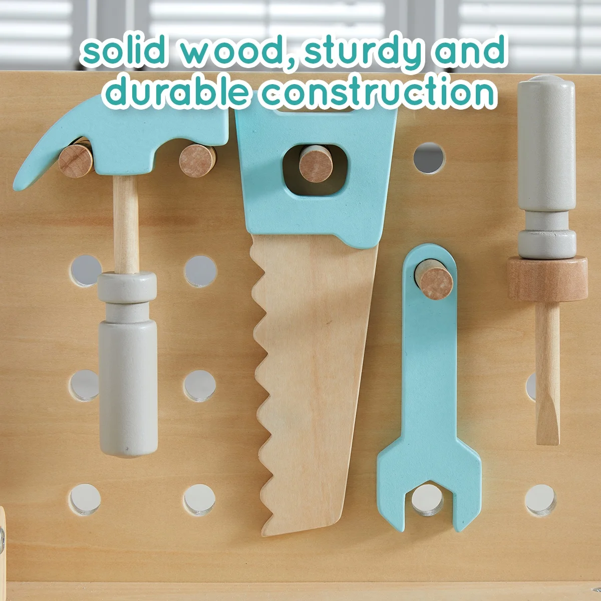 Asweets 2023 new arrive Play Pretend Toys Tool Bench Workshop Workbench Wooden Construction Bench Toy