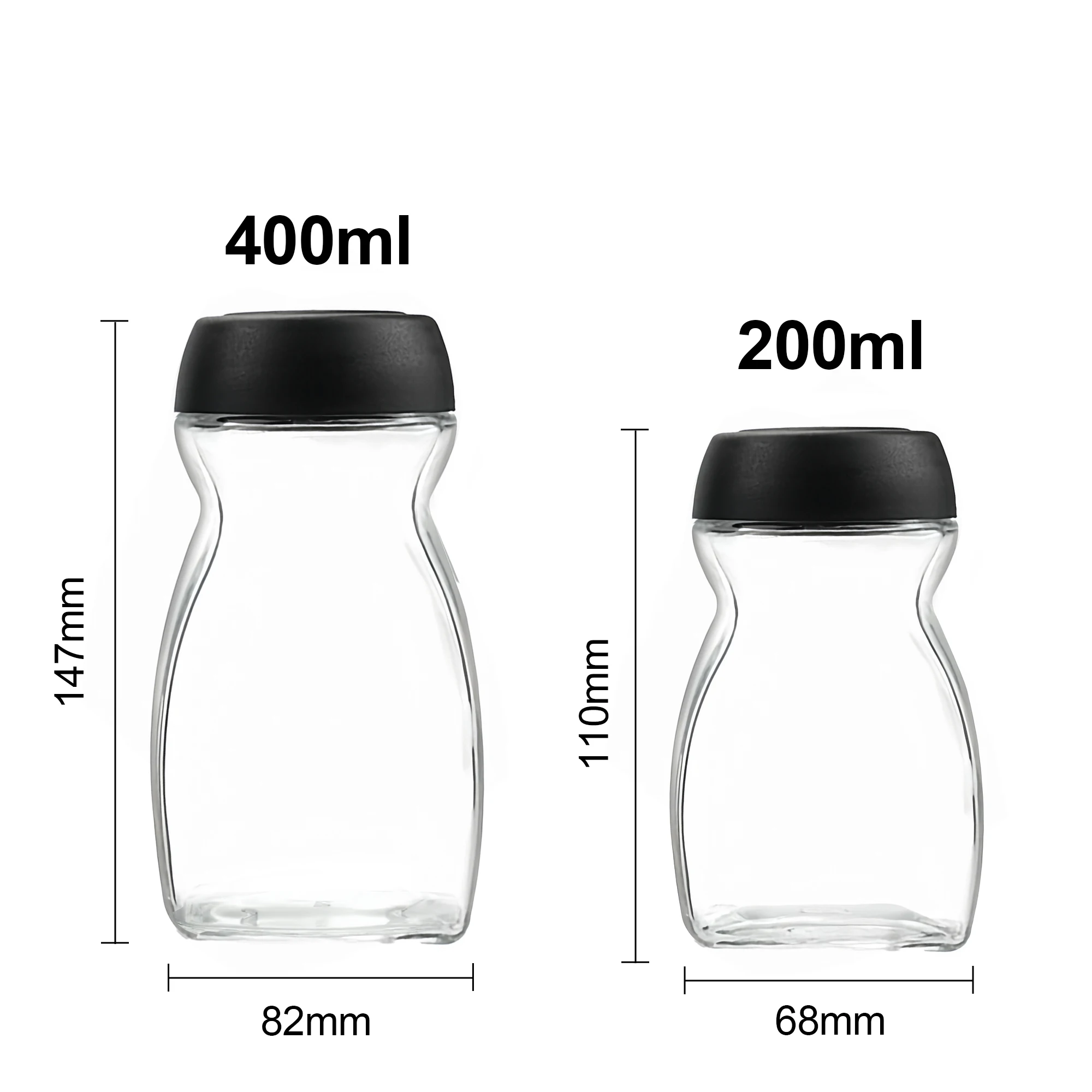 Wholesale instant coffee glass jar 200ml 400ml vacuumized glass sealed coffee jar with lid