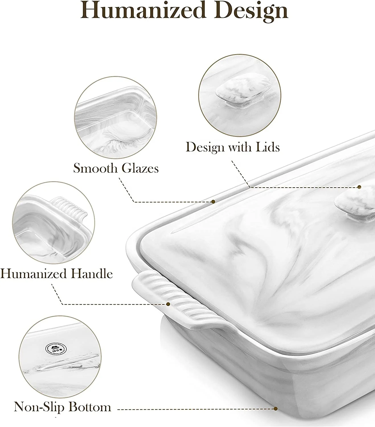 Кастрюля с крышкой кастрюля для выпечки 9x13 лазаньи 3 4 кварт керамическая посуда набор кастрюль