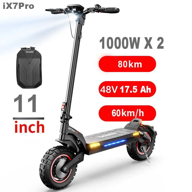 iScooter iX7 Pro Off-road Electric Scooter, 2000W Motor,  80KM Long Range with App
