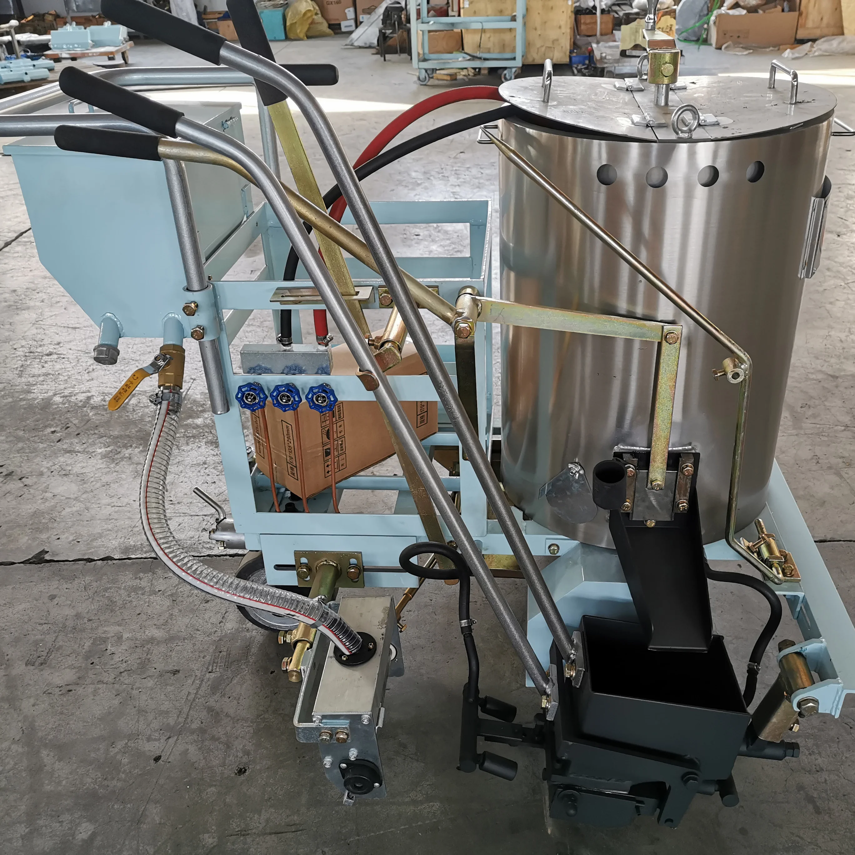 Eco-Friendly Hand Push Thermoplastic Road Painting Machine With An Engine