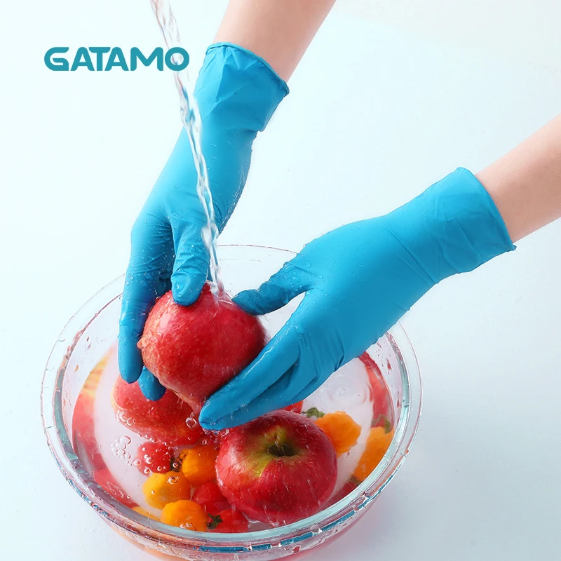 C59 Wholesale Powder Free gloves China Protective Tatoo Blue Nitrile Synthetic Gloves