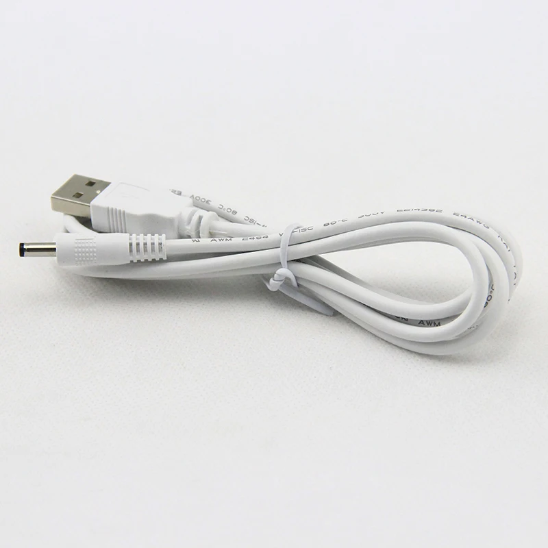 1.0 meter white USB to DC plug cable USB DC jack cable without transformer