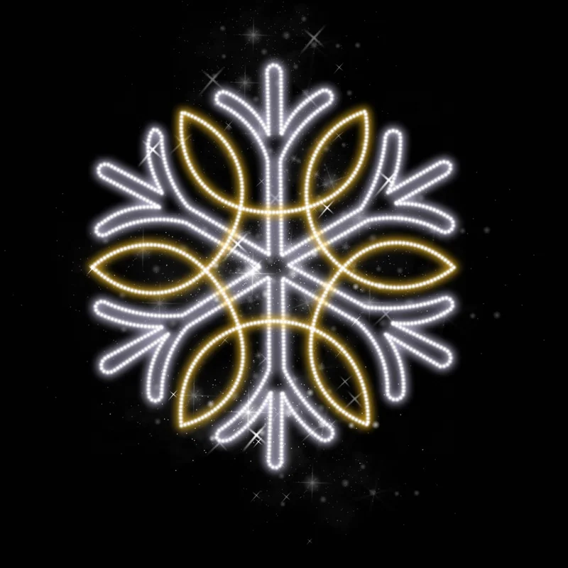 2D outdoor illuminated commercial christmas decoration hanging large led christmas snowflake lights