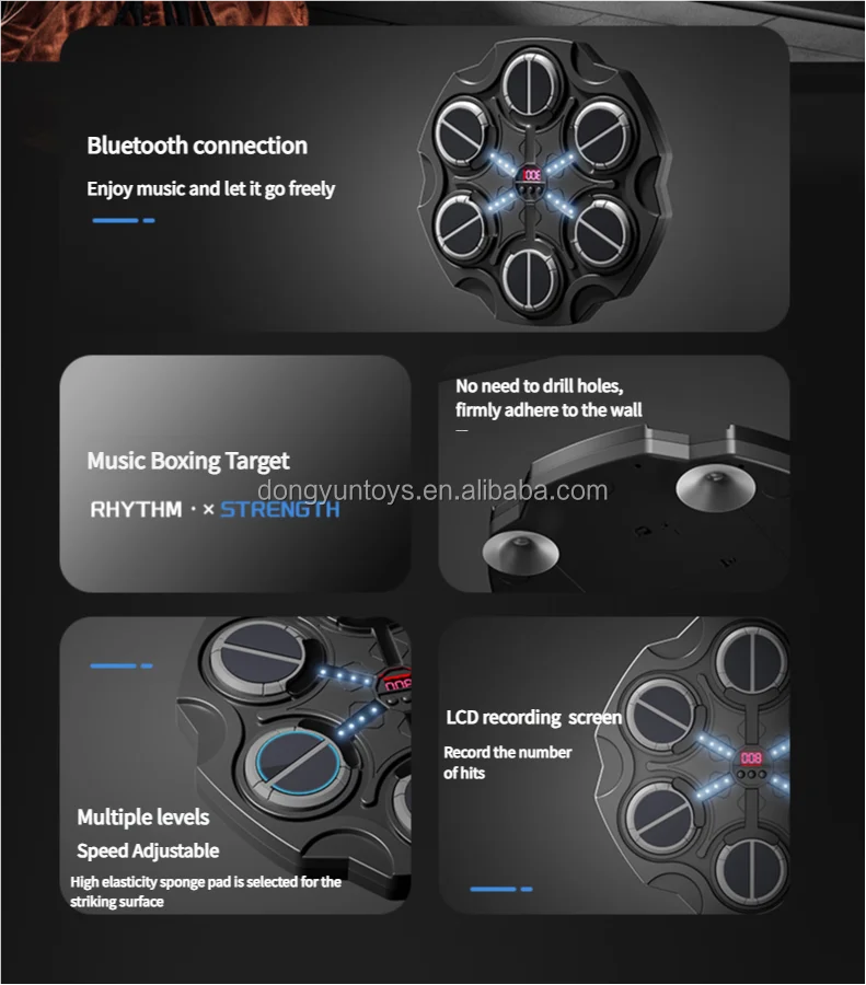 NEW Wall Mount machine Bluetooth Smart Punching Target for Kids Adult Music Boxing Machine Sport Toys for KidsHome Office Gym