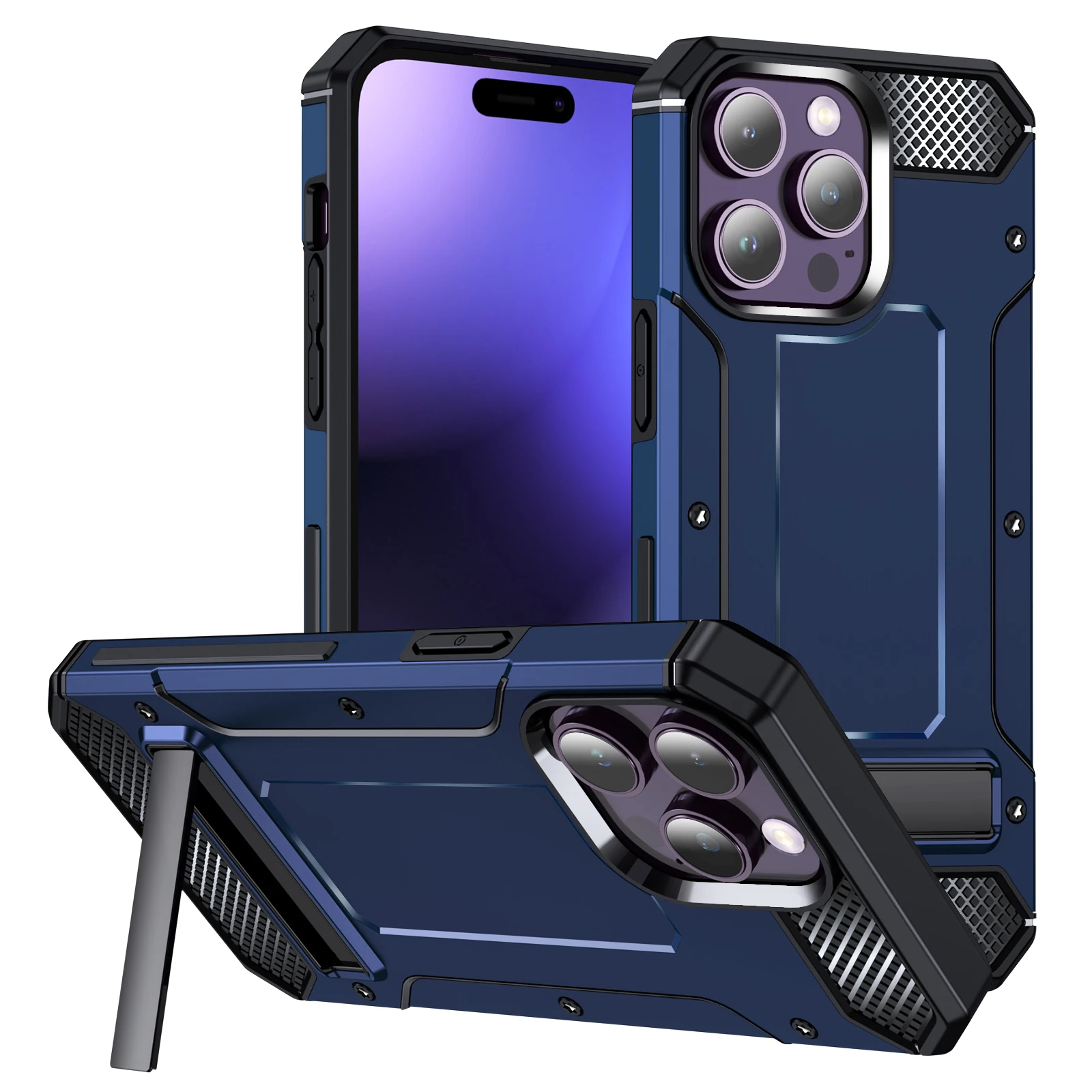 Factory Price Wholesale PC And TPU  2 In 1 Amor Case With Stand Phone Cover For Iphone 14 Pro Max