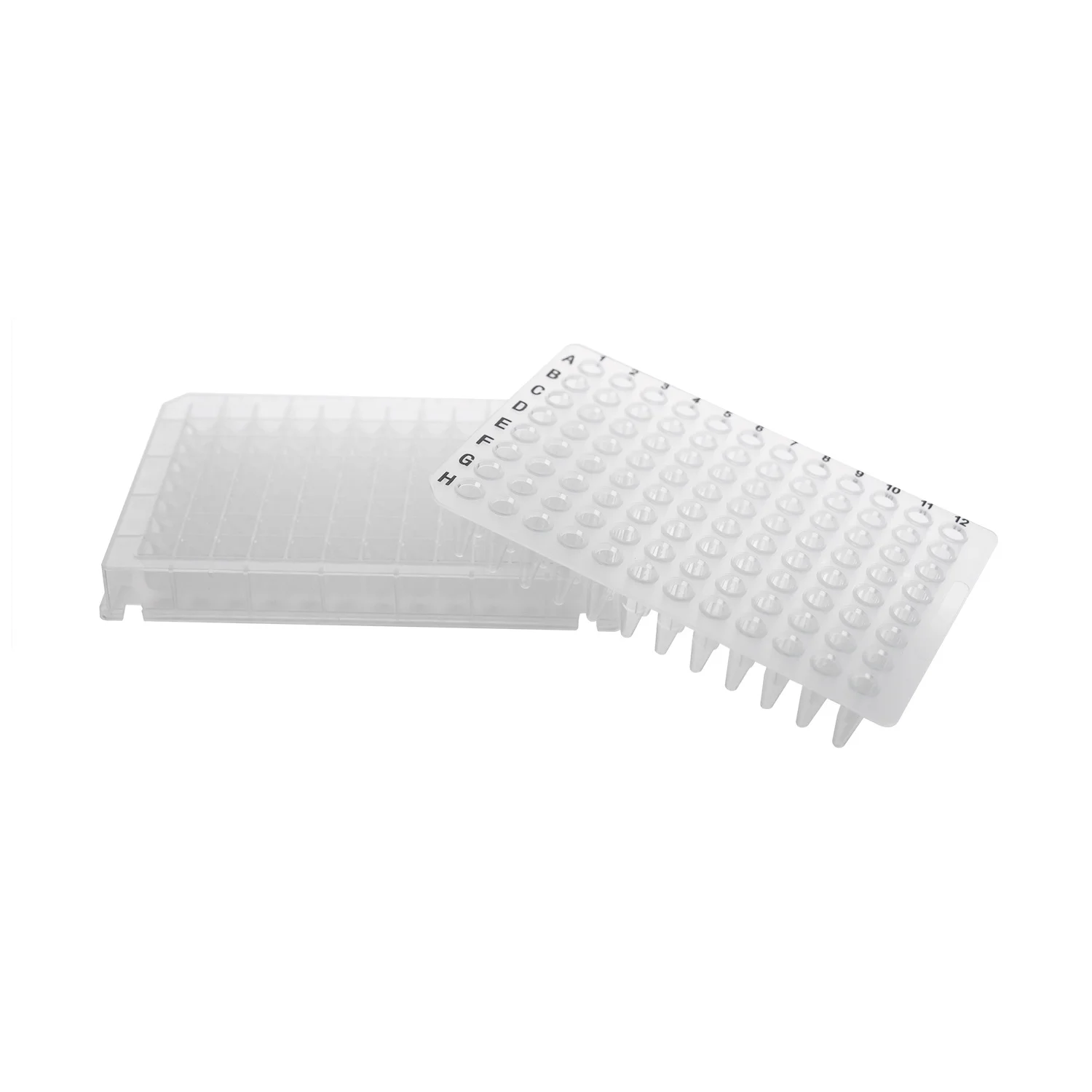 Transparent Lab Plastic PCR Plate 0.1ml 0.2ml 96 Well Plate  With No-Skirted/Half-skirted