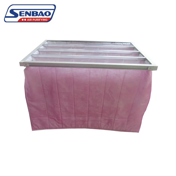 Dust collection synthetic fiber bag air filter for clean room