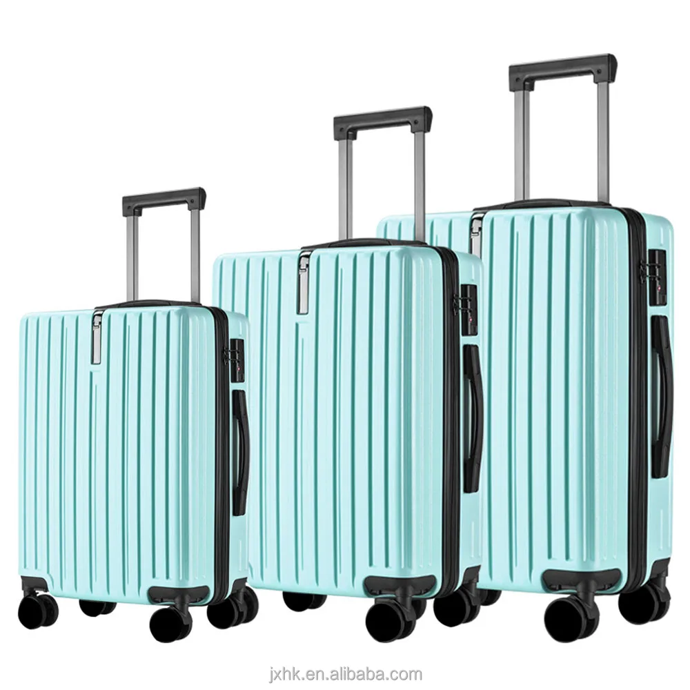 ABS PC cabin valise hard shell luggage trolley bag set luxury style travel suitcase koffer hidden with bag hanger hook