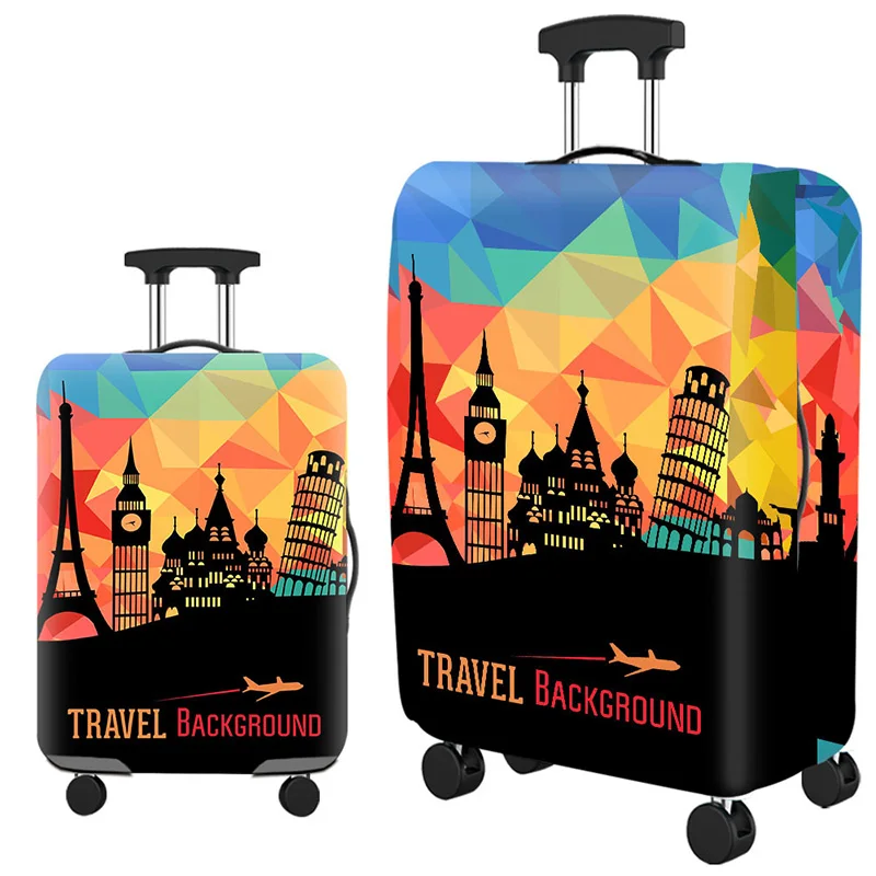 Colorful Spandex Elastic Luggage Suitcase Covers Trolley Suitcase Covers Zipper Carry Case Covers