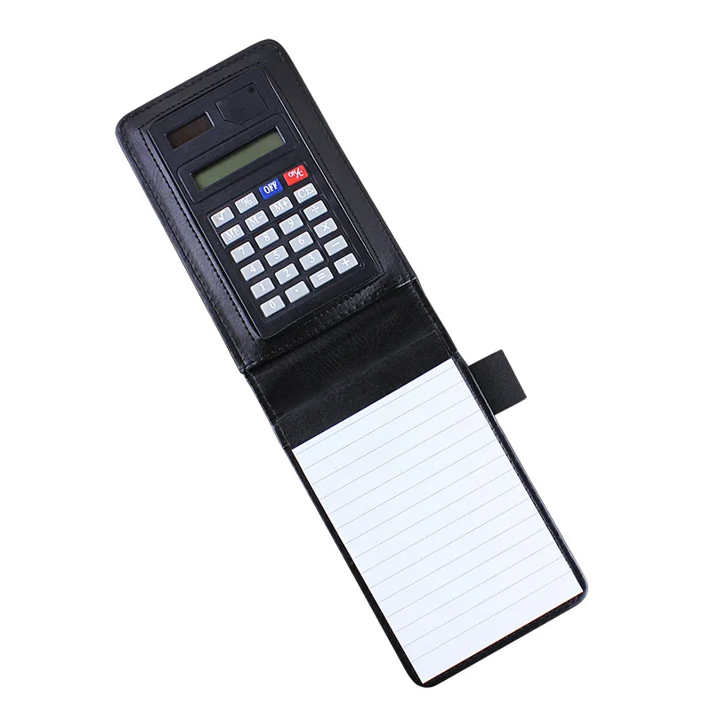 Wholesale Custom Logo A7 PU Leather Pocket Notepad Holder High Quality Promotional Leather Notepad Mini Memo Pad with Calculator