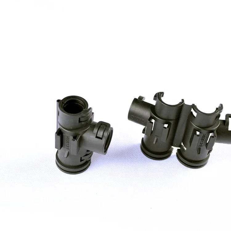 Plastic hose coupler clip connector t joint for auto wire harness 9806131