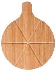14 inch new kitchen high quality round bamboo pizza steak plate cutting serving board peel with handle