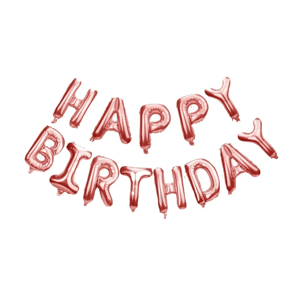 Wholesale Party Decorations Ballon Banner Set 16 inch Letter Shaped Happy Birthday Foil Balloon for Birthday