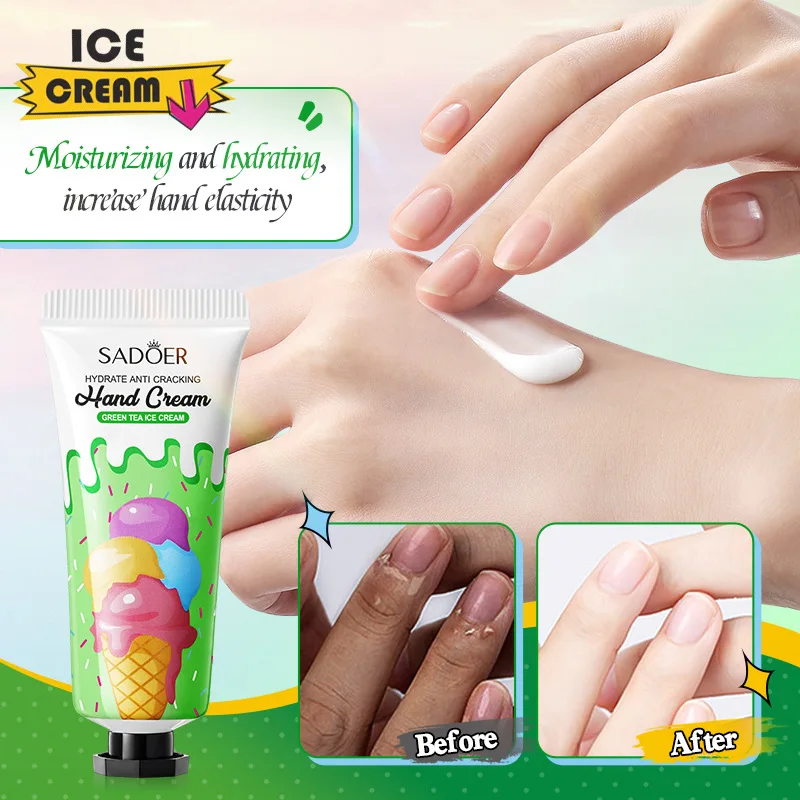 Fruit Fragrance Brightening Hand Cream OEM Brand Green Tea Ice Cream Moisturizing Hand Cream