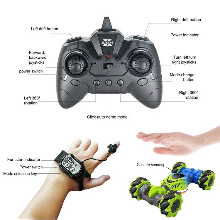2022 New Mini Remote control car Stunt twist car gesture sensing toy car Remote control toy four-wheel drive suv