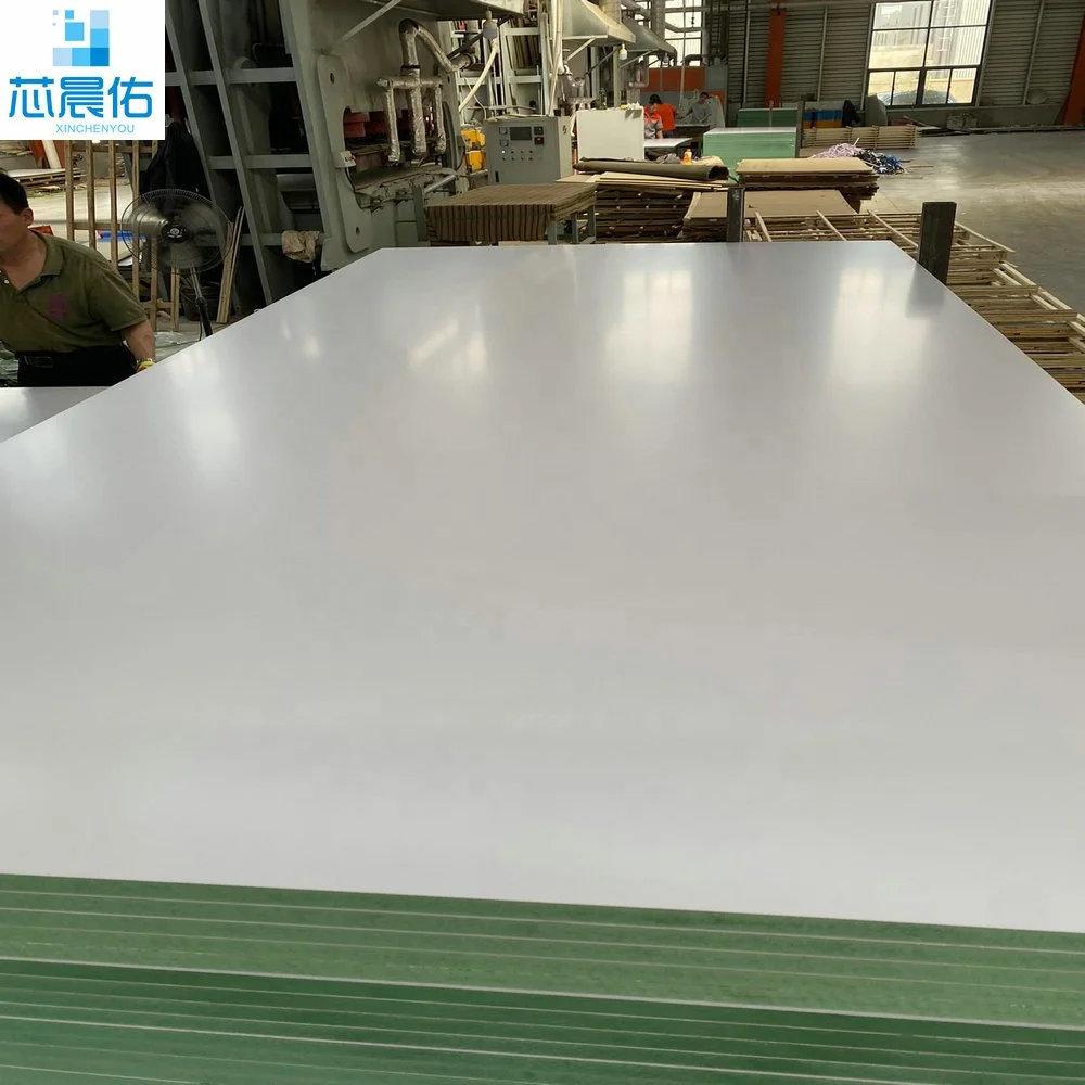 6/9/12/15/18mm green water proof MDF furniture cabinet board white color melamine  HMR MDF