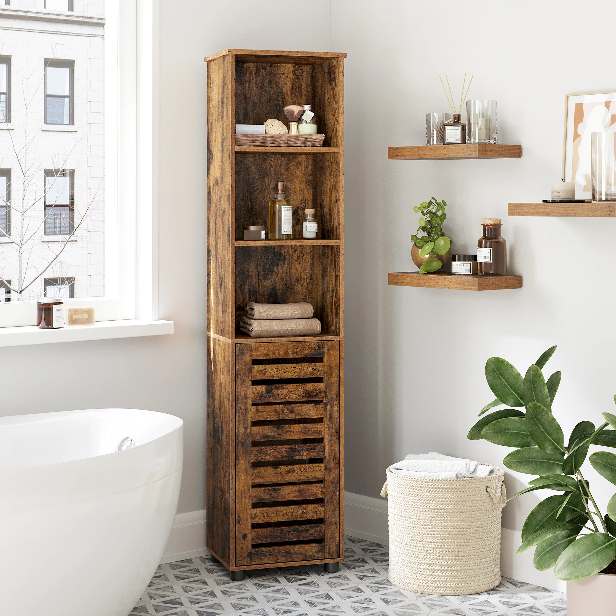 floor standing bathroom storage cabinet brown classic tall slim bathroom vanity and cabinet