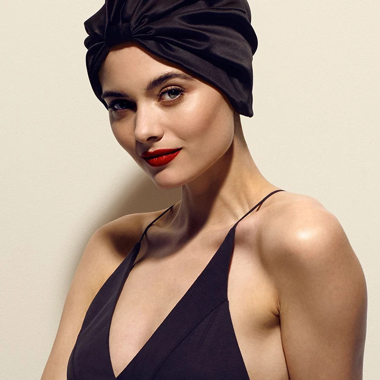 Factory wholesale custom silk turban bonnet with logo double layer 100% mulberry silk bonnets for sleeping