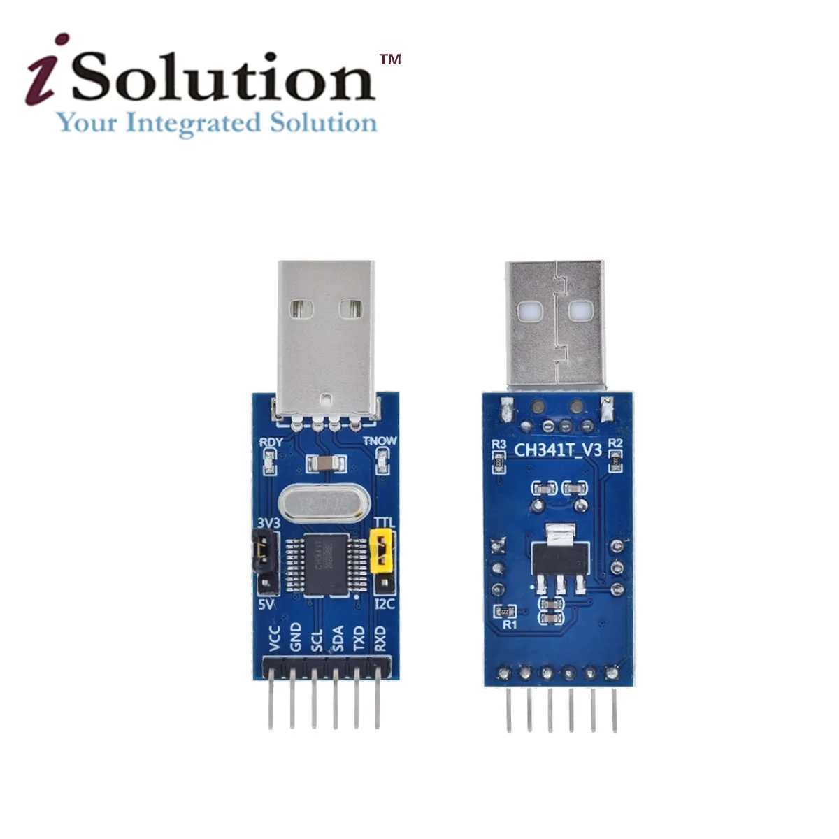 CH341T 2 in 1 module 3.3V 5V USB to I2C IIC UART USB to TTL single-chip serial port downloader